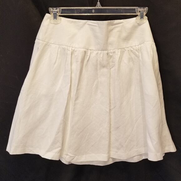 Larry Levine A- line Vintage Linen White Skirt Lightweight Comfortable Size 12 - Picture 1 of 9
